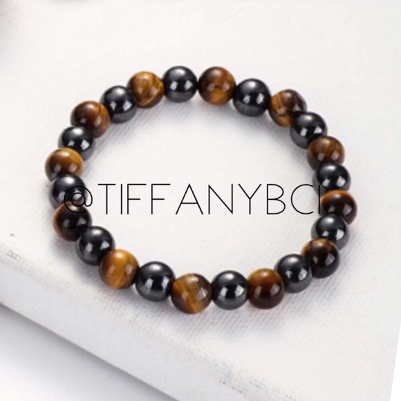 Stone Hematite Tiger Eye Bracelet - Picture 2 of 9